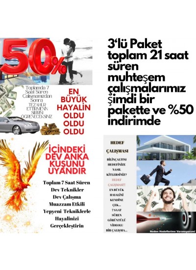 3 ÇALIŞMA BİRLİKTE %50 İNDİRİMLİ