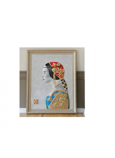 DEKORATİF KIRMIZI YAZMALI KADIN TABLO