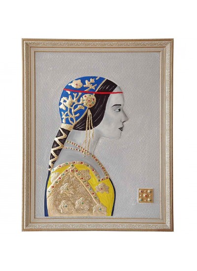 DEKORATİF MAVİ YAZMALI KADIN TABLO DEKORATİF MAVİ YAZMALI KADIN TABLO