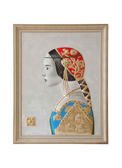 DEKORATİF KIRMIZI YAZMALI KADIN TABLO DEKORATİF KIRMIZI YAZMALI KADIN TABLO