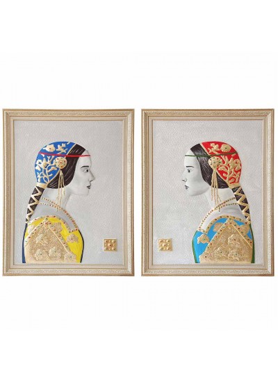 DEKORATİF KIRMIZI YAZMALI KADIN TABLO DEKORATİF KIRMIZI YAZMALI KADIN TABLO